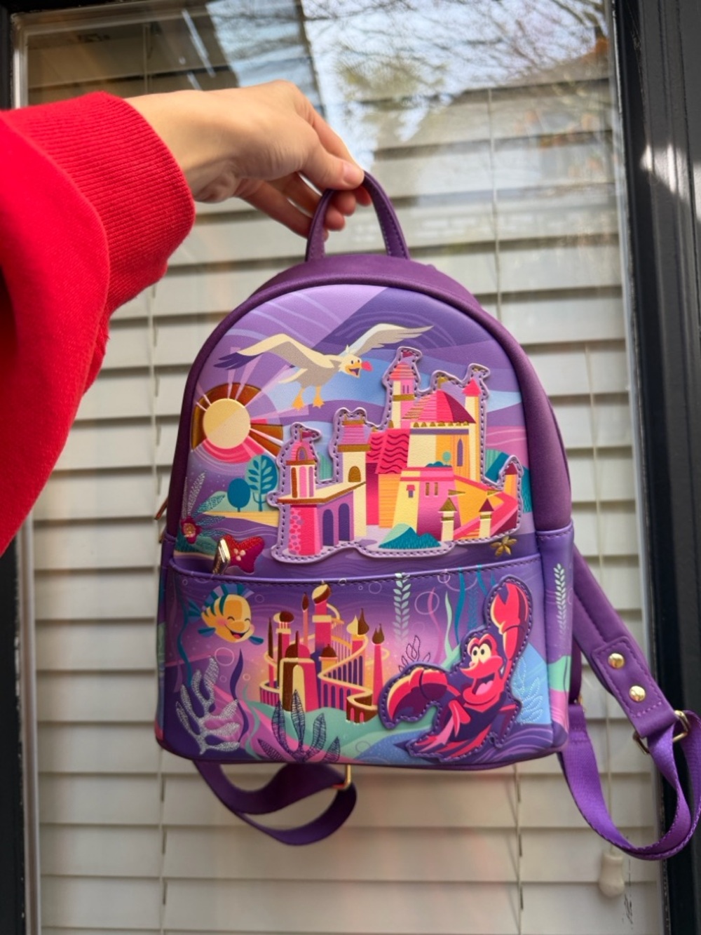 Loungefly Backpack Purple The Little Mermaid Ariel Castle Disney